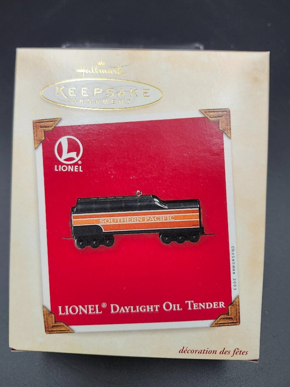 2003 Hallmark Keepsake Ornament: Lionel Daylight Oil Tender Train Car